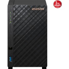 Alka Asustor AS1102TL, 1gb Ddr4 Ram, 2 Yuvalı (2X22TB Destek), 1X1GBE Network, USB 3.2, USB 2.0, Tower Nas (Yedekleme) Cihazı