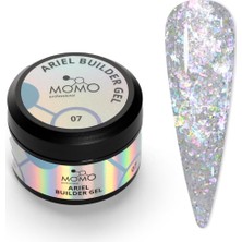 Valor Ariel Builder Gel, Nail Art Için Protez Tırnak Jeli No.07, Şeffaf Holografik Mavi Mor Simli, 10 gr