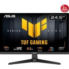 Alka Asus Tuf Gamıng VG259Q5A 24,5&amp;quot; 0.3ms, 200Hz, Full Hd, Dp, 2xhdmı, Hoparlör, IPS Panel, Elmb Sync Premium, Gamıng Monitör