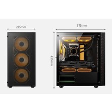 Alka Aztech Sky Lıne AZT302B 600W Temperli Cam+Mesh 4xrgb Fan+Usb3.0 Gamıng Kasa Sıyah
