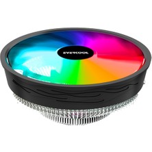Alka Evercool Cs-02 1700/115X/775-AMD/AM4/AM5 3 Pin 3 LED Raınbow Işlemcı Fanı