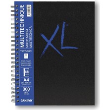 Valor Canson Xl Kağıt, Dokulu, Karışık Medya, 300 G/m², A4, Orta Tanecikli, Spiral Blok, Uzun Sayfa, 34 B