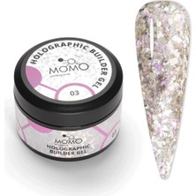 Valor Holographic Builder Gel, Nail Art Için Protez Tırnak Jeli No.03, Glitter Pembe Simli, 10 gr