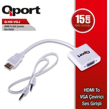 Alka Qport Q-Hd-Vgj  HDMI To VGA Cevırıcı+ Ses Jack