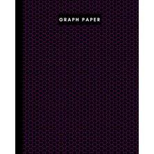 Valor 8" x 10" Graph Paper - 106 Pages - Red Purple Beehive On Black: Imperial 1/4” Squared White Graph P