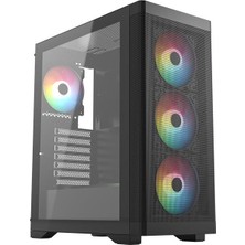 Alka Frısby FC-9480G 600W +80 Bronze Rgb 4X8120MM Fan  Gaming Siyah Kasa