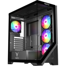 Alka Vento VG4202FL Mid Tower, 850W 80+ Siyah, Temperli Cam, Rgb, Atx Gamıng Kasa