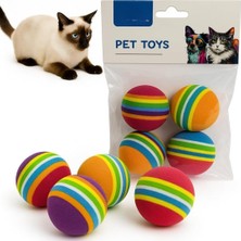 Valor Jouis Kedi Oyuncak Topu – 4’lü Sünger Top Seti – Renkli ve Hafif Köpük Toplar – Dayanıklı, Güvenli