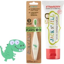 Valor Jack N' Jıll Jack N Jill Bebek Çocuk Diş Seti (Dino Diş Fırçası + Çilek Aromalı Macun 50G)
