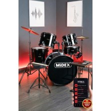 Valor Midex CD900X-BK 22'' Yetişkin Akustik Bateri Davul Seti 22B-13T-12T-16F-14S (5 Parça)