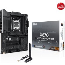Alka Asus X870 Max Gamıng Wıfı7, 4xddr5, 3x M2, Hdmı, Dp, Type-C, Wi-Fi 7, Bluetooth V5.3, Am5 Soket Gamıng Anakart