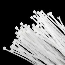 Valor 100 Adet 2,5 x 200 mm Cırt Kelepçe 20 cm Plastik Beyaz Renk Zip Kablo Bağı Çok Amaçlı Bağlama