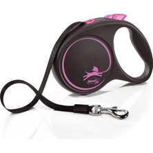 Valor Flexi Black Design L Beden Pembe 5mt Şerit Tasma