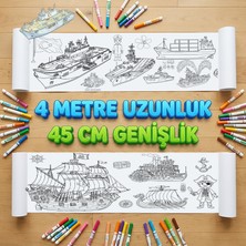Valor Çocuklar Için Eğitici 4 Metre Dev Aktivite Rulosu Gemiler 45 cm Genişliğinde