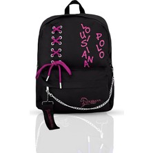 Valor Louisiana Polo Laptop Bölmeli Okul Çantası Siyah Pembe 1141