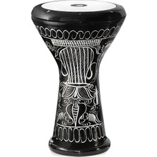 Valor Vatan Darbuka Profesyonel Büyük Boy Siyah Erzincan El Işleme Darbuka Doumbek Darabuka 5 Numara