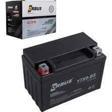 Alka Orbus Ytx9-Bs 12V 9A Motosiklet Aküsü (150 x 86 x 107 Mm) (2.84KG)