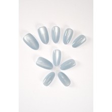 Valor Pop Beauty Takma Tırnak Seti & Zararsız Yapıştırıcı Simli Buz Mavisi