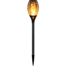 Valor 1 Adet Alev Efektli Bahçe Lambası Solar Güneş Enerjili Otomatik Fotoselli Bahçe Patika Lambası H12