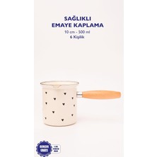 Valor Black Cupid Emaye Ahşap Saplı Cezve (500ML-6 Kişilik)