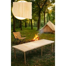 Valor Pratikoutdoor Katlanır Kamp, Piknik ve Bahçe Masası 75X200 cm - Ham Naturel Renk