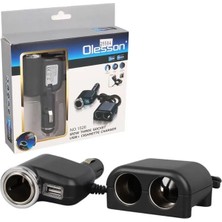 Alka Olesson 1526 12-24V Tek USB Girişli 120W 80 cm Kablolu 3'lü Araç Çakmak Çoklayıcı