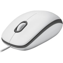 Alka Logıtech 910-006764, M100 Beyaz, USB Kablolu, 1000DPI, Optik, 3 Tuşlu, Mouse