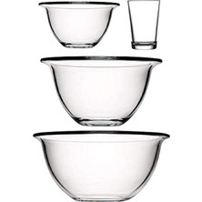 Valor Paşabahçe Arda Türkmen Cam Hazırlık Seti, 3 Borcam ve 1 Bardak, 4 Parça, Şeffaf, 3 Litre