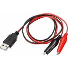 Alka Powermaster PM-28657 USB Erkek - Küçük Krokodil Uçlu 5V 2A Test Kablosu 60 cm