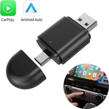 Alka Powermaster PM-27447 Kablosuz Carplay - Android Auto Çevirici Dönüştürücü Adaptör Iki Girişli USB - Type-C