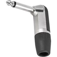 Alka Gitar Jack 6.3 mm Mono L Tip  Plastik Gövde Metal Uç