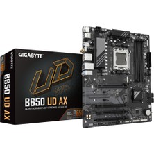Alka Gıgabyte B650 Ud Ax, 4xddr5, 3xm.2, Dp, Hdmı, Type-C, Wi-Fi 6e, Bluetooth V5.3, Am5 Soket Gamıng Anakart