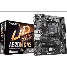 Alka Gıgabyte A520M-K V2 Ddr4 5100(OC) VGA HDMI Am4 Pcı-E Gen3 M.2 USB 3.2 (3000-4000-5000) Serisi