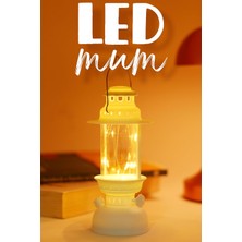 Valor LED Mum Kamp Lambası Tipi Pil Dahil Dumansız Alev Ledli Yapay Dekoratif Mum Dekor Işığı Beyaz PT437