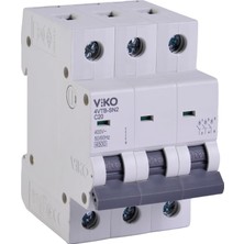 Valor Viko 4VTB-3C20 Otomatik Sigorta 4,5ka C Tipi 3 Kutup 20A