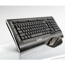Alka A4 Tech 9300F Q Kablosuz USB Siyah Lux Multimedya Klavye/mouse Set