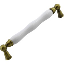 Valor Domaniç Porselen Antik Sarı Kulp 160 mm Mobilya Çekmece Mutfak Dolabı Dolap Kapak Kulplar Kulb Kulp