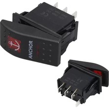 Alka Powermaster ﻿çapa Irgatı Sembollü Yaylı Işıksız 4 Pinli On-Off 12-24V Marin Switch