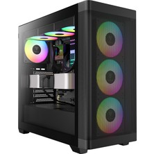Alka Gamdıas Athena M3, 850W, 80+ Bronze, Tempered Glass, Type-C, Mesh Ön Panel, Argb, Atx, Gamıng Kasa