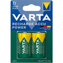 Alka Varta 1.2 Volt - 3000 Mah Ni-Mh Büyük D Boy Şarjlı Pil 2'li Paket
