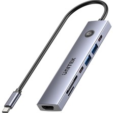 Valor Ekran Kontrol Düğmesi ile 7'si 1 Arada 5gbps Usb-C Hub Unitek