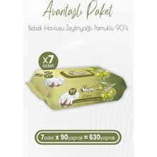 Valor Sleepy Zeytinyağlı ve Pamuklu Islak Bebek Havlusu 90 Yaprak x 7 (630 Yaprak)