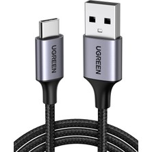 Valor Ugreen 2.0 A Usb-A & Usb-C Örgülü Şarj ve Data Kablosu, 25 Santimetre, Siyah, 60124