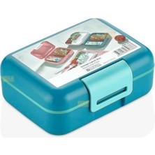 Valor Vagonlife Bento 1600ML Lunchbox Tek Katlı 2 Bölmeli Pp Plastik Sefer Tası Yemek Kutusu Turkuaz