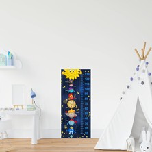 Valor Çocuk Odası Bebek Odası Gezegenler Boy Cetveli Boy Ölçer Sticker