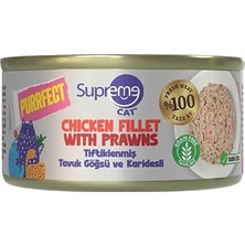 Valor Supreme Cat Purrfect Tavuk Göğsü & Karidesli Yaş Kedi Maması, Yavru ve Yetişkin Kediler Için Tiftik
