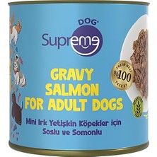 Valor Supreme Dog Mini Irk Yetişkin Köpekler Için Soslu ve Somonlu Konserve Yaş Mama Yüksek Proteinli 200