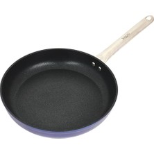 Valor Leggno Master Titanium 24CM Tava, Çelik Sap Metalik Mavi