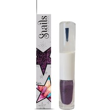 Valor Snails Safe Nails 510218 Çocuk Parlak Tırnak Cilası, 2'si 1 Arada, Mor, Top Coat & Parlak Pudra, Pe