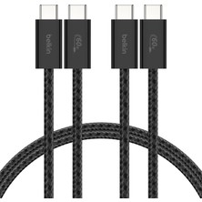 Valor Belkin 2'li Örgülü Usb-C - Usb-C Kablo, 1,5 M, 60 W – Yumuşak, Esnek ve Hızlı Şarj Kablosu, Iphone